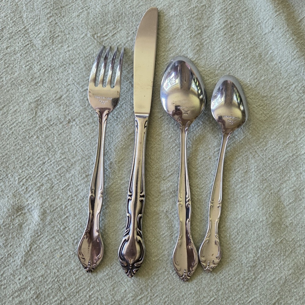 Hampton Court Stainless Japan Flatware Soup Spoon, Spoon,fork Knife Lot of‎ 4
